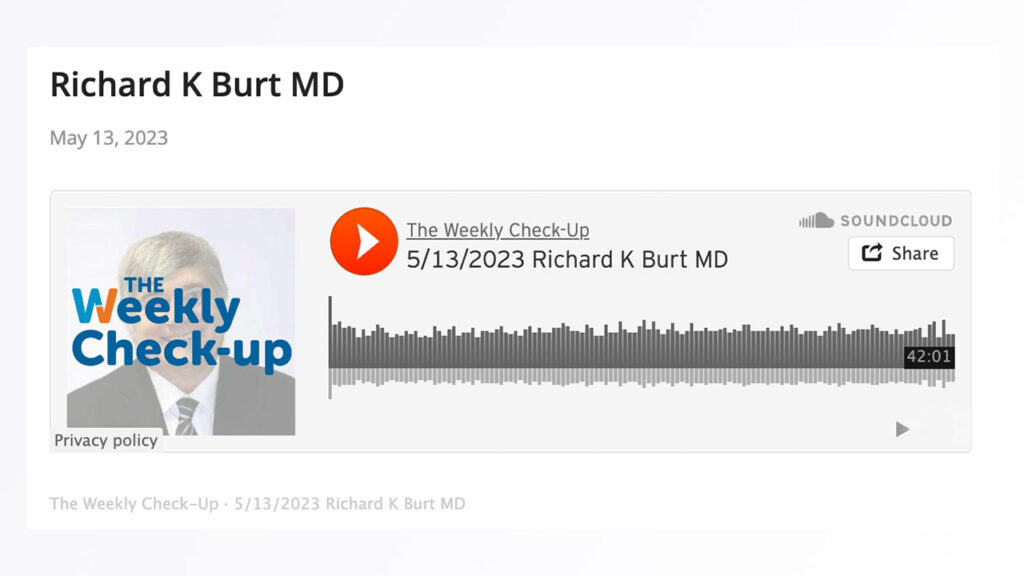 dr-richard-burt-weekly-checkup-stem-cell